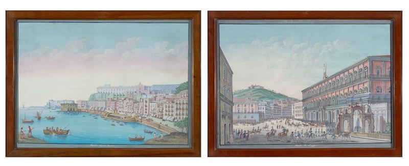 a) Napoli, Santa Lucia; b)Napoli, La Reggia