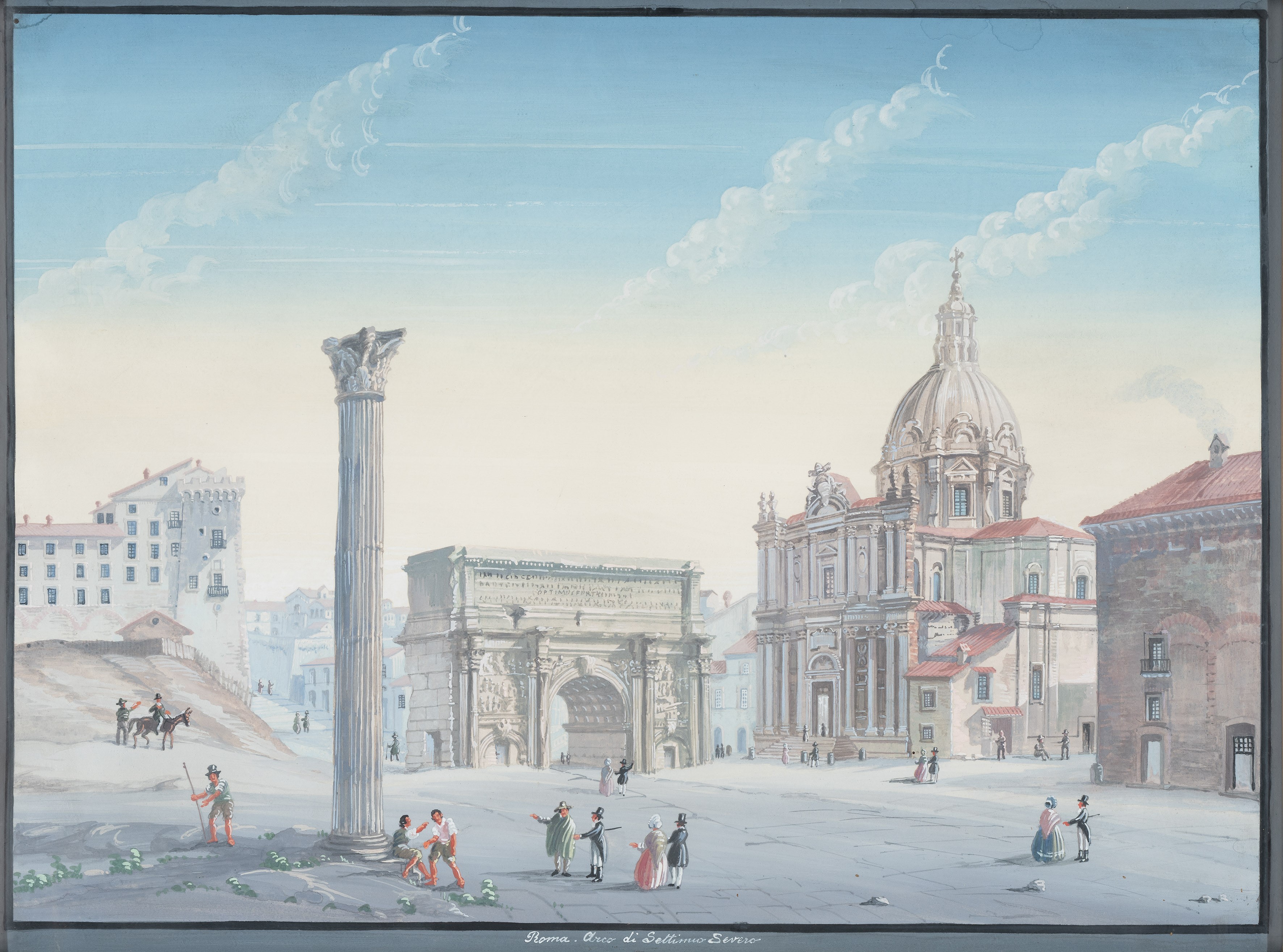 a) Roma, Piazza Navona; b) Roma, Arco di Settimo Severo