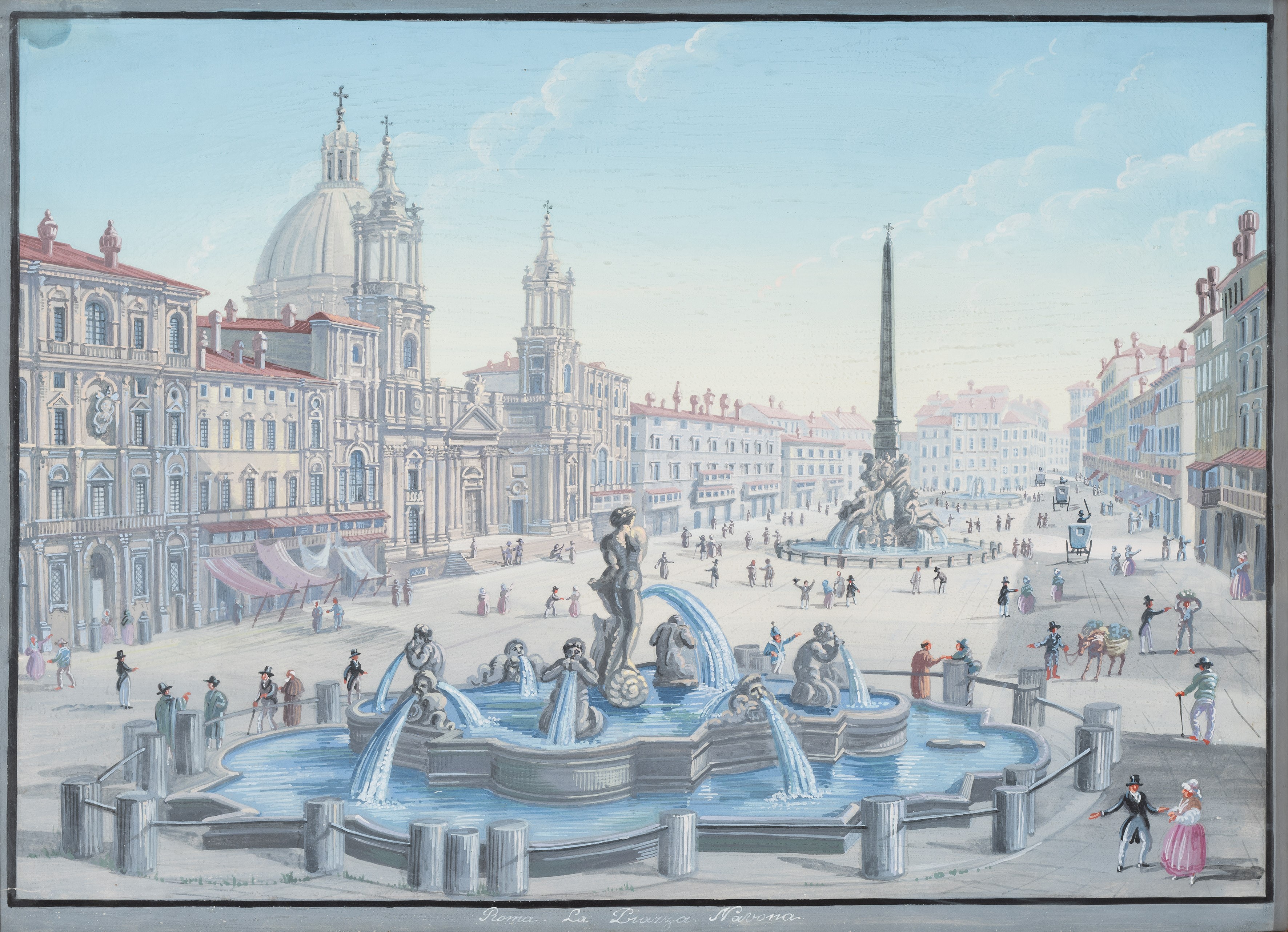 a) Roma, Piazza Navona; b) Roma, Arco di Settimo Severo