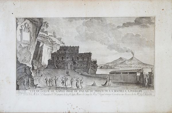 Joseph-Étienne Giraud - Vue du Golfe de Naples prise du Palais du Prince de la Rocella a Posillipe