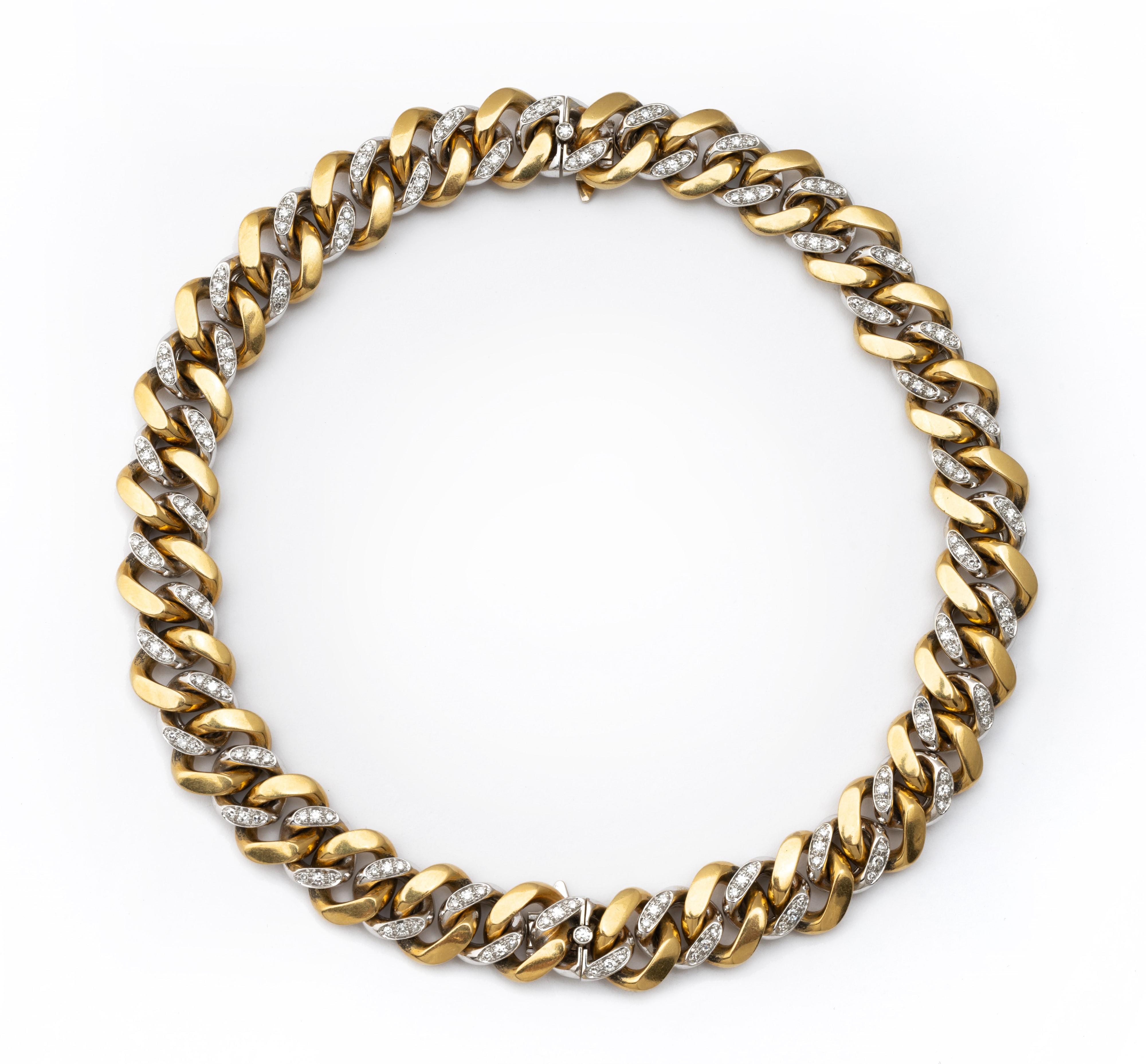Coppia di bracciali componibili a formare una collana, anni '80
