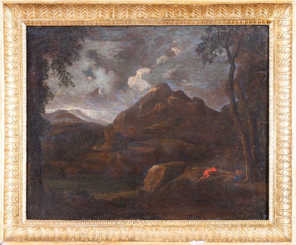 Scuola napoletana, XVIII secolo - Mountain landscape