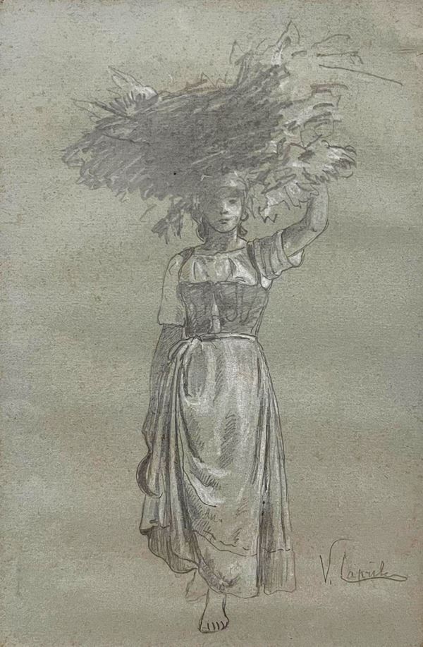 Vincenzo Caprile - Studio per figura di mondina