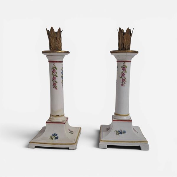 Napoli, Real Fabbrica Ferdinandea - Pair of candlesticks
