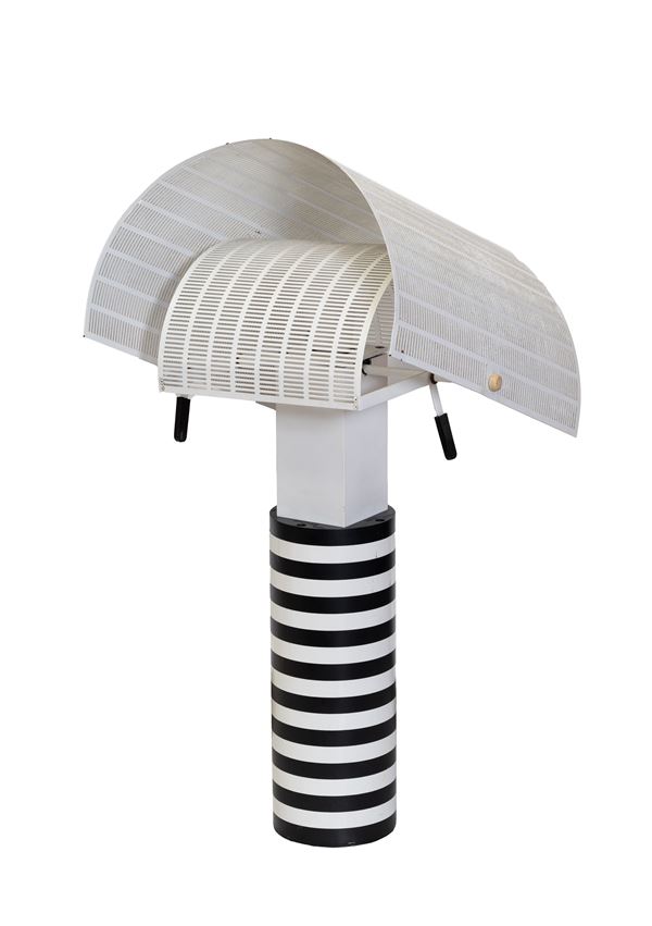 Mario Botta : Lampada da tavolo modello "Shogun" per Artemide  (1986 ca.)  - Alluminio, acciaio - Asta Design, Arredi e Oggetti d'Arte - Blindarte Casa d'Aste