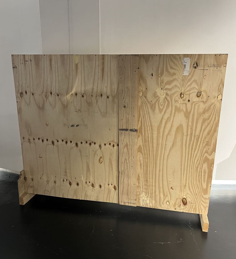 Cassa in legno per imballaggio con supporti, legno multistrato (misure esterne cm 158x207x17)