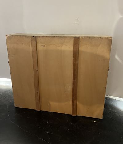 Cassa in legno per imballaggio con maniglie, misure esterne 128,5×154×37 cm