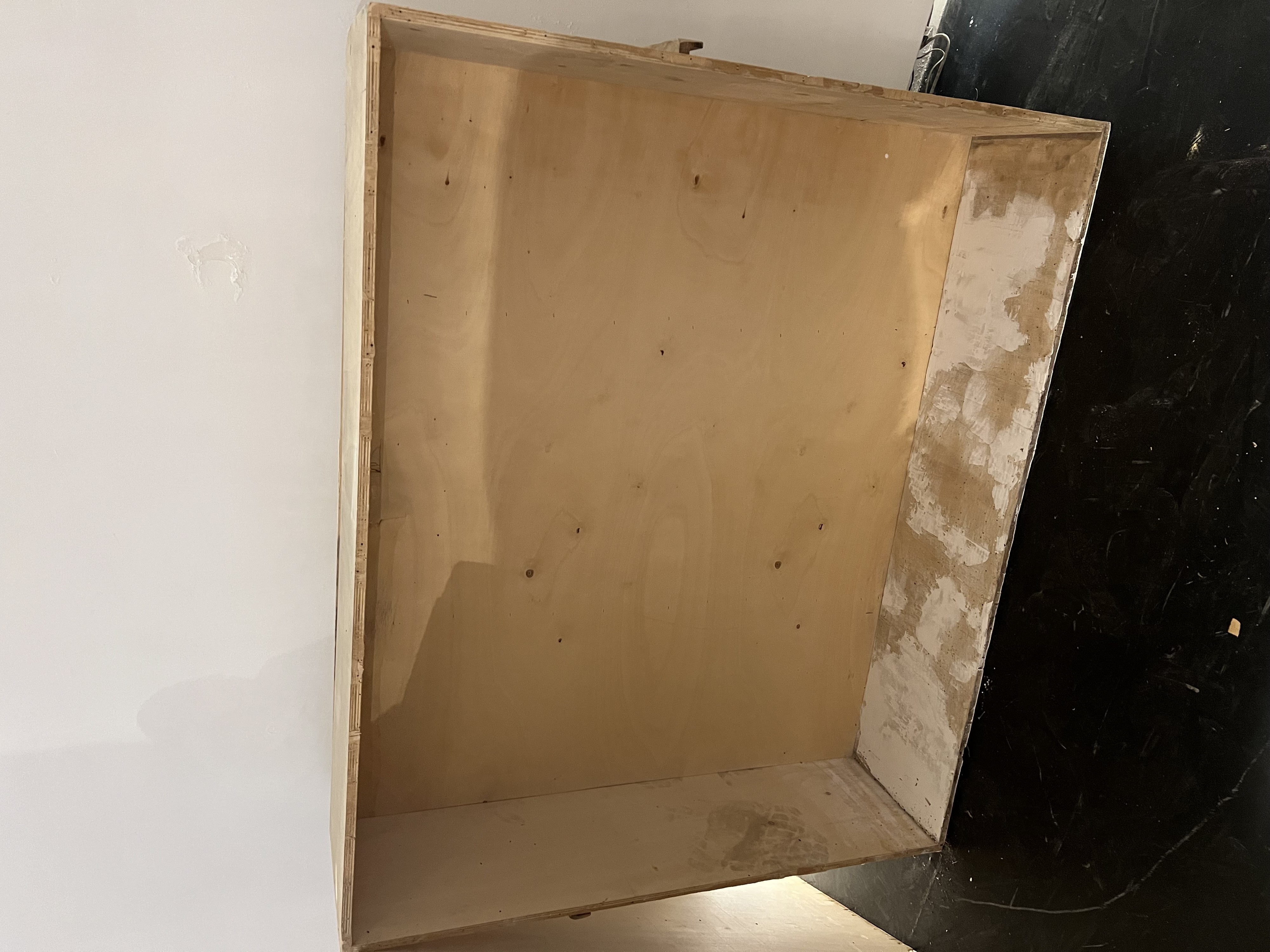 Cassa in legno per imballaggio con maniglie, misure esterne 128,5×154×37 cm