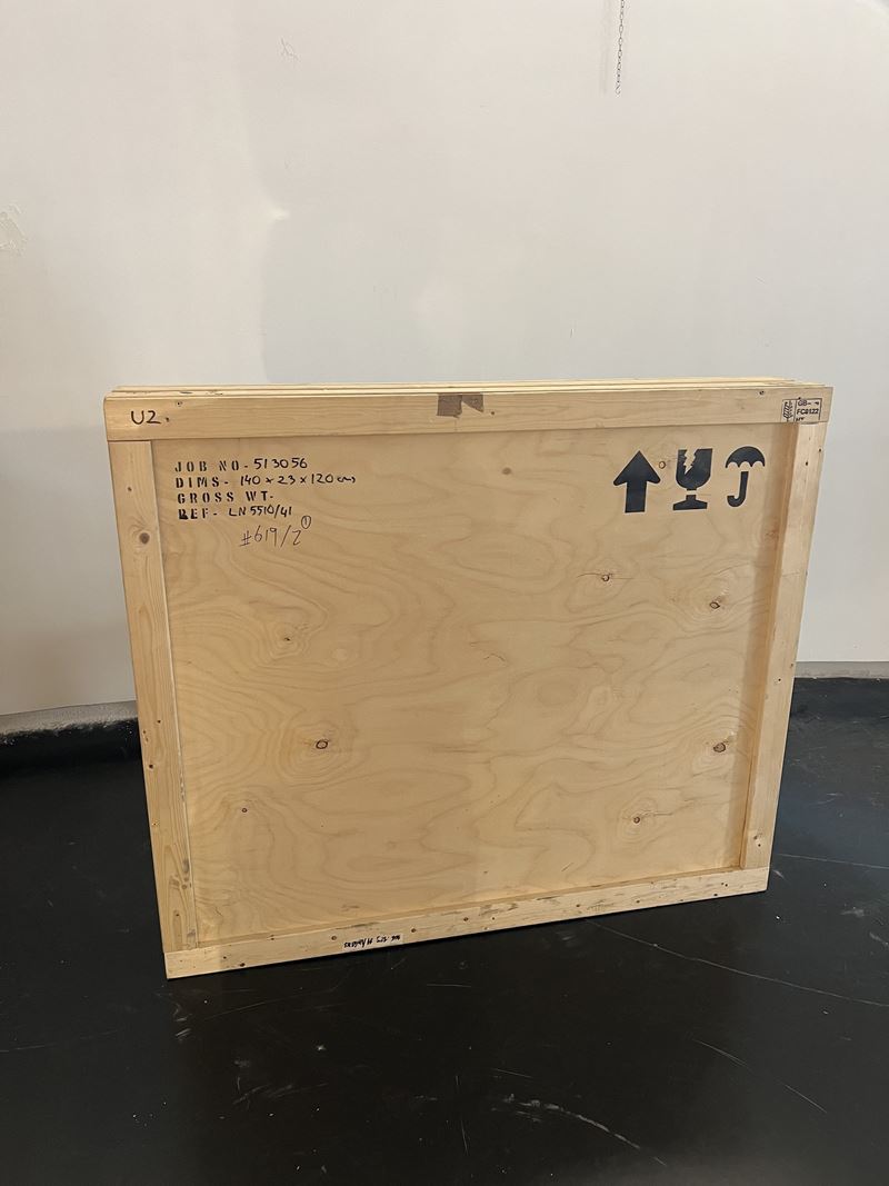 Cassa in legno per imballaggio con rivestimento interno in spugna