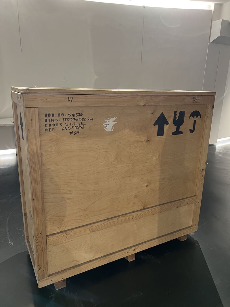 Cassa in legno per imballaggio, misure esterne 140×151×57 cm