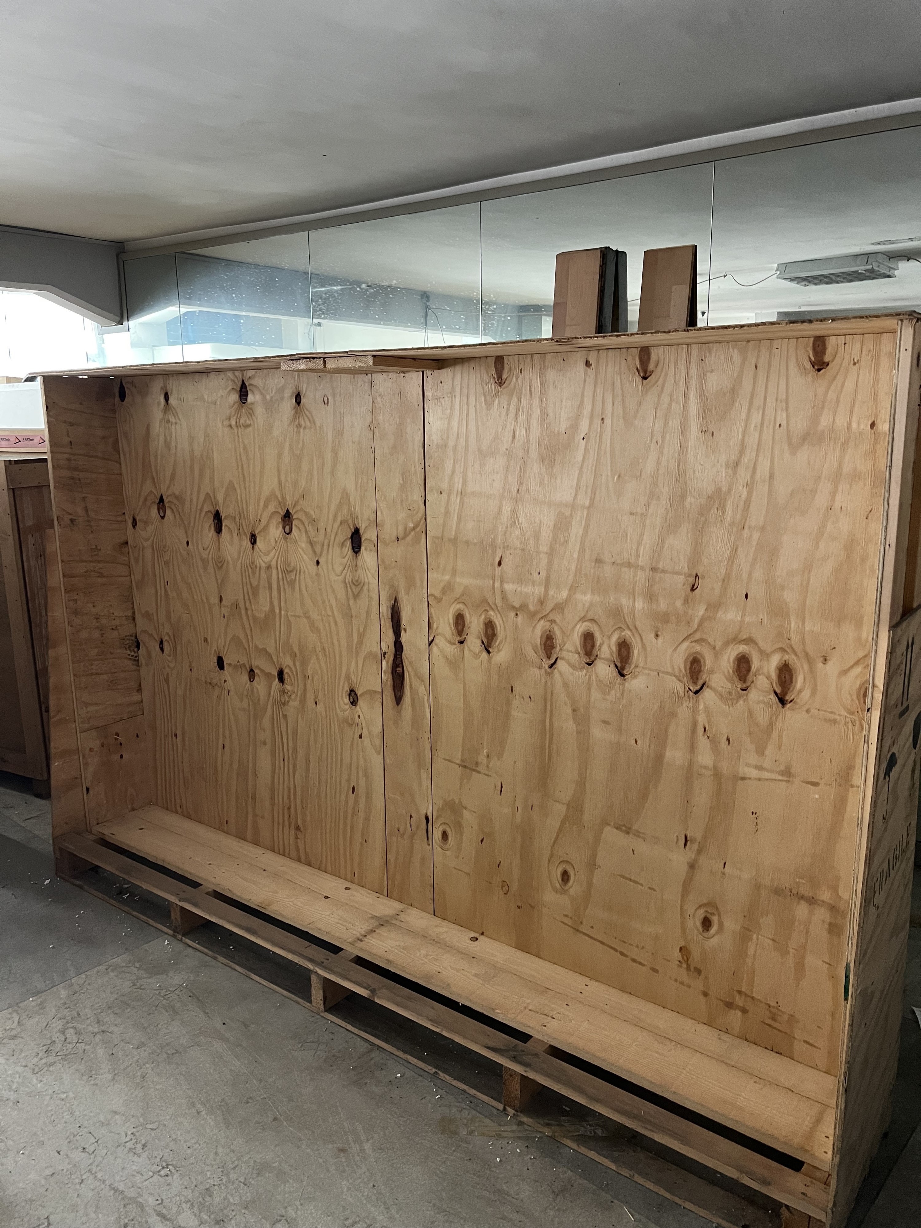 Cassa in legno per imballaggio, legno multistrato, supporti laterali
