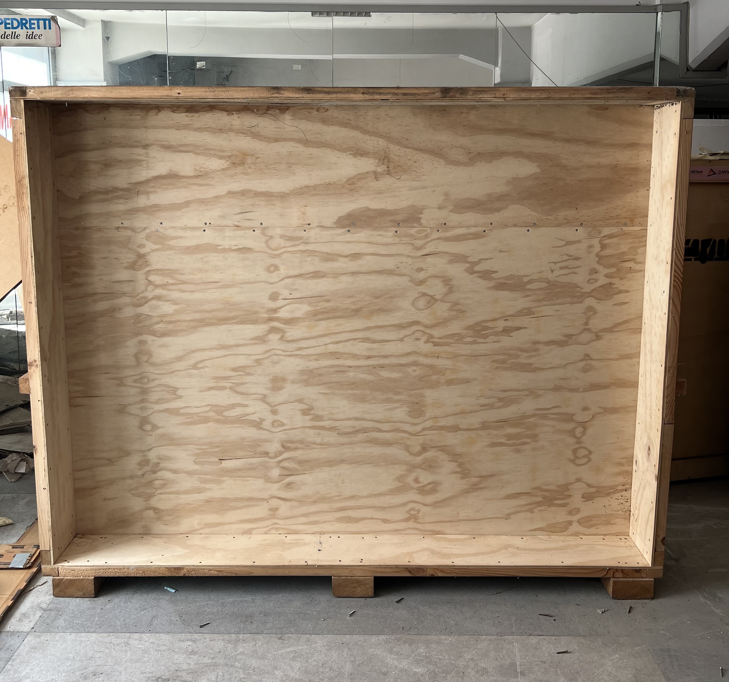 Cassa in legno per imballaggio, misure esterne cm 169x219x26 e interne cm 160x210x21